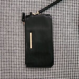 Black Patient Leather Steve Madden Wristlet Wallet